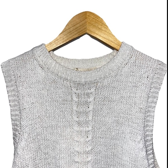 ULLA JOHNSON Edda top cream white medium knit sweater sleeveless blouse peplum - Picture 5 of 13